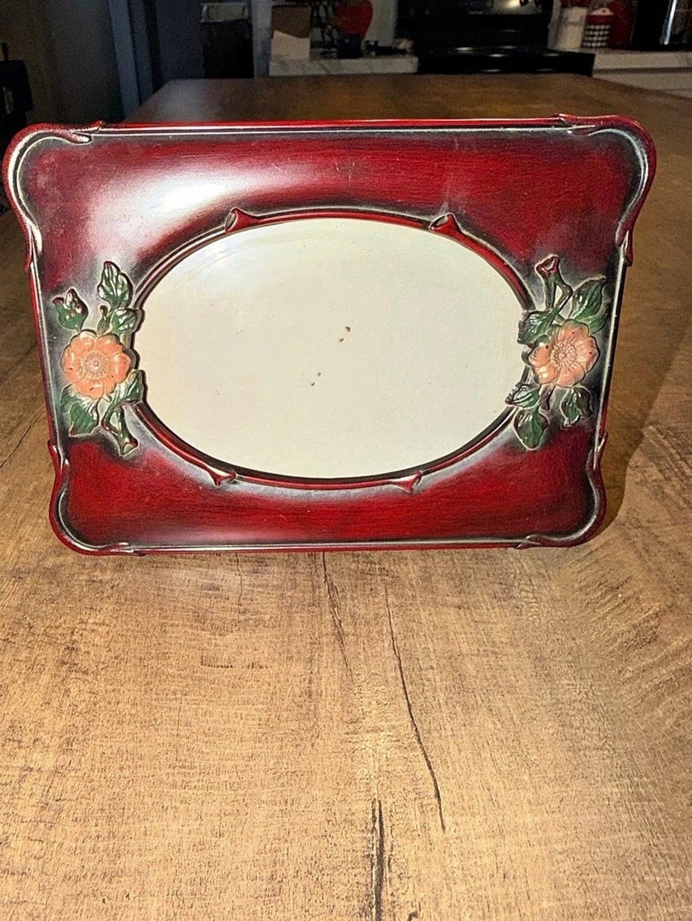 Vintage Floral Burgundy Picture Frame – 8” x 5.5”